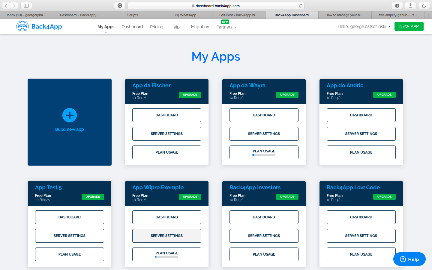 App 4 com. Back4app. Upgrade Plan. Приложение 4.