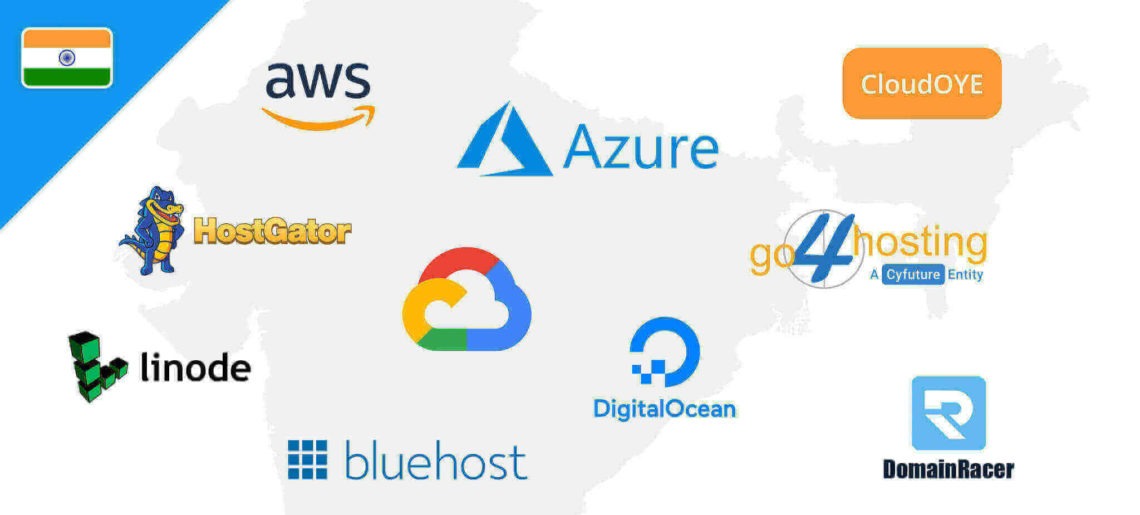  A bar chart that shows the top cloud service providers in India. The chart is based on the number of data centers, the amount of storage space, and the number of customers.