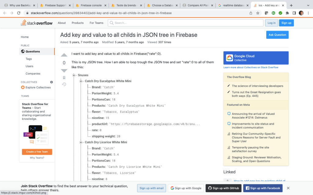 Firebase JSON Tree