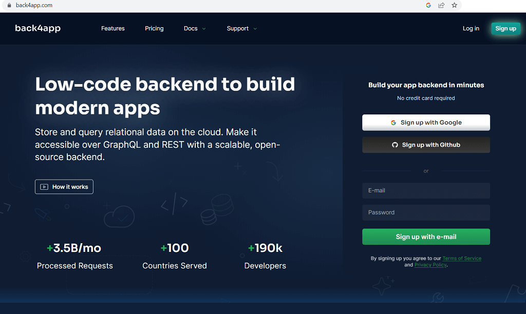 Back4app Sign Up