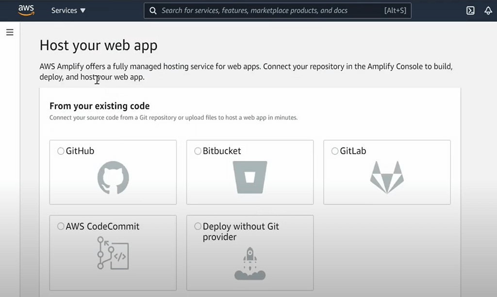 AWS Amplify host app