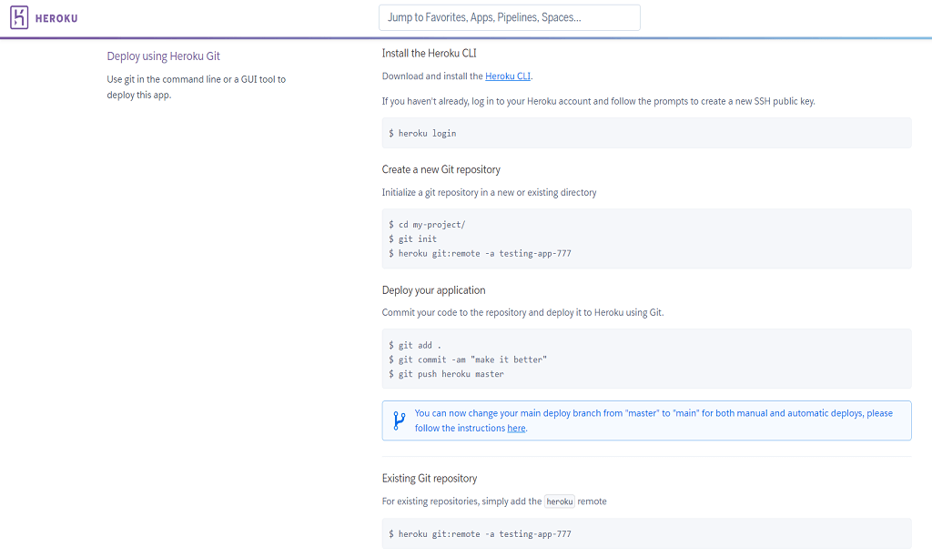 Heroku git