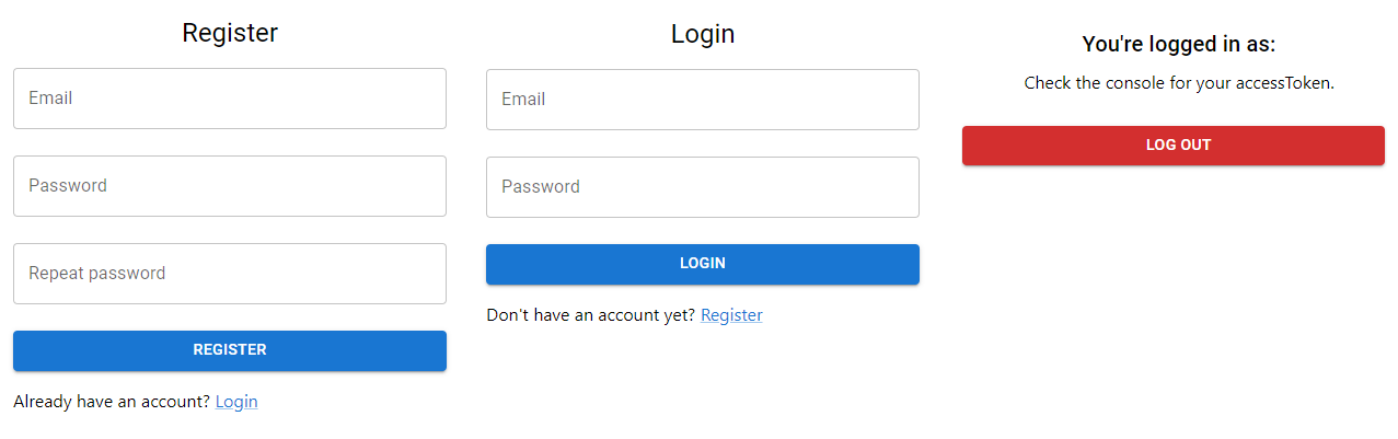 Login/Register/User Authentication Views