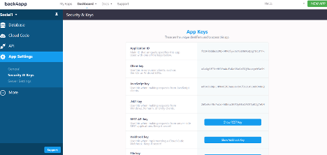 App Keys Back4app