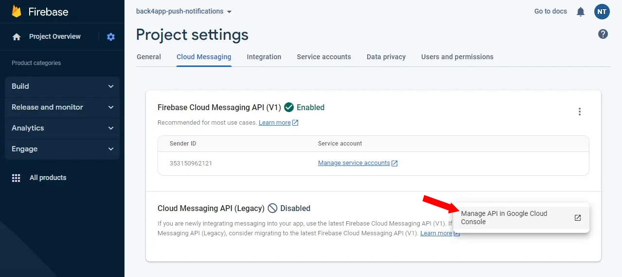 Firebase Legacy Cloud Messaging