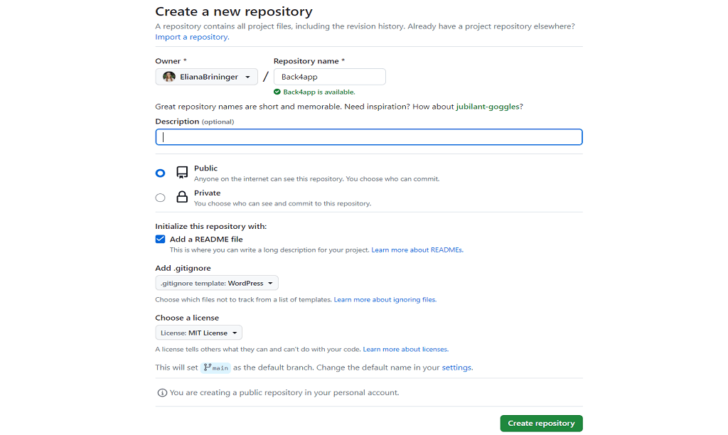 Github description