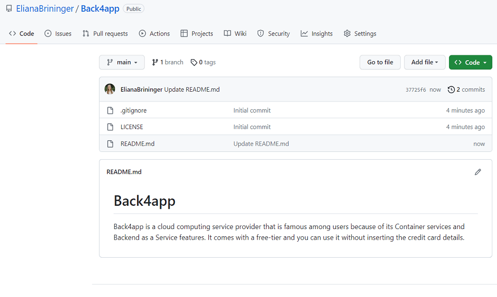 Back4app GitHub Repository