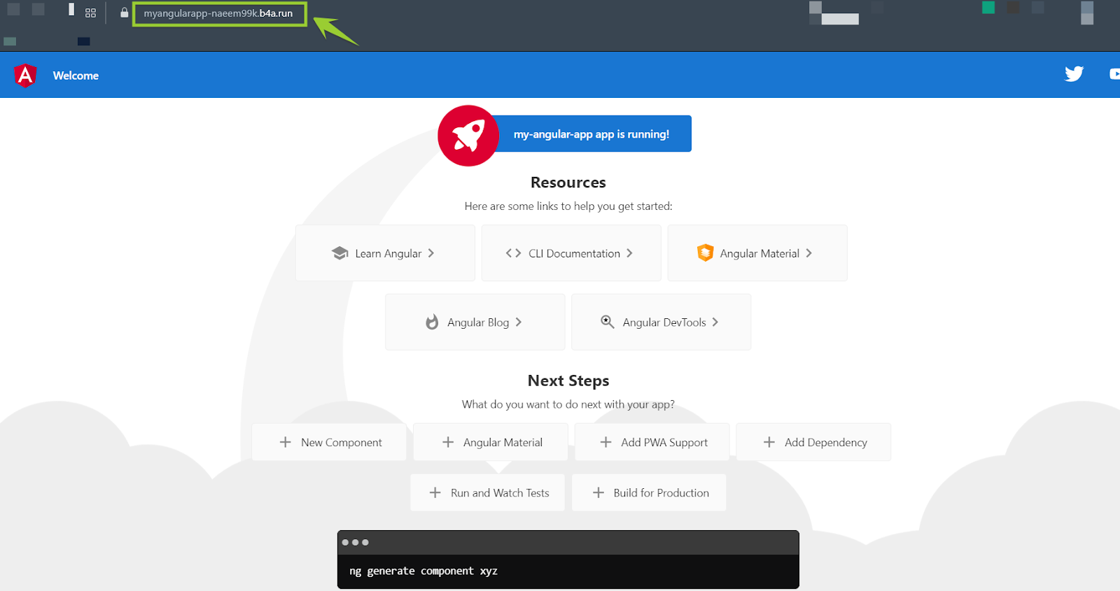 angular-app-live-b4a-run - Your Application's Backend, Simplified Deployed Angular application running on a b4a.run production URL