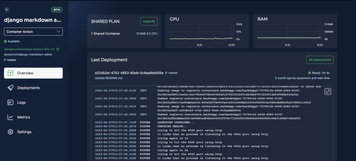 Containers Update: Metrics, Custom Domain, WebSockets, and more.