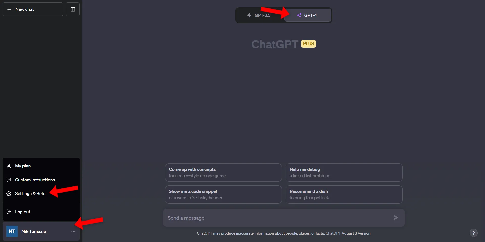ChatGPT Plus Enable GPT-4