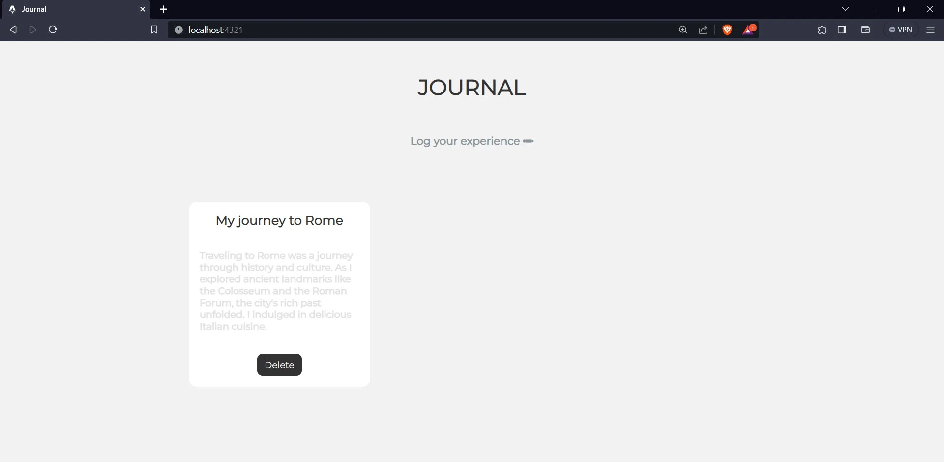 delete journal entry