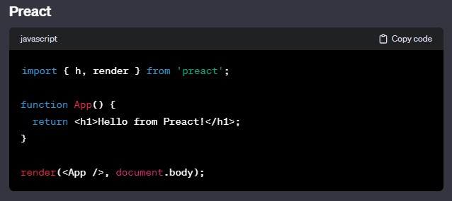Preact Code Example