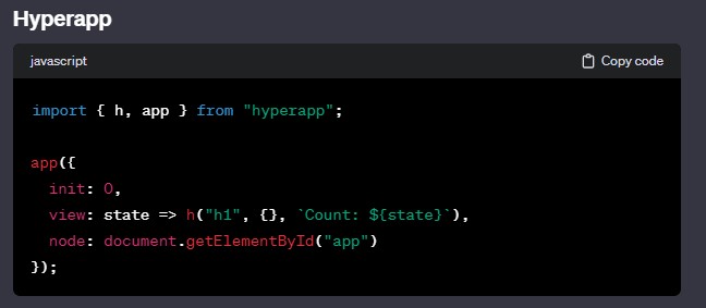 Hyperapp Code Example