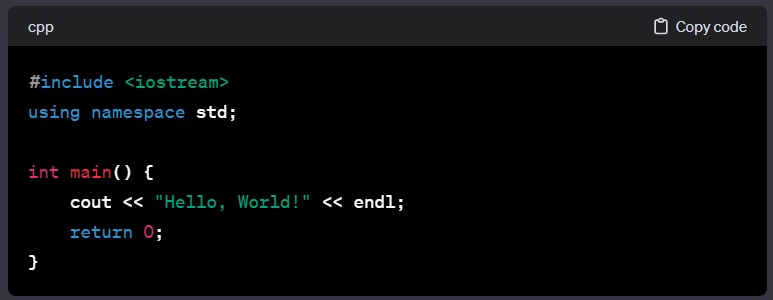 C++ Code example