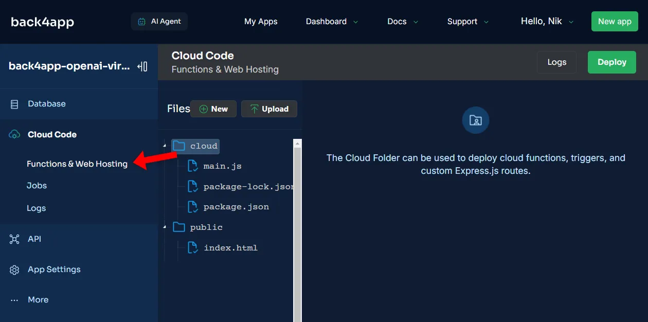 Back4app Cloud Code