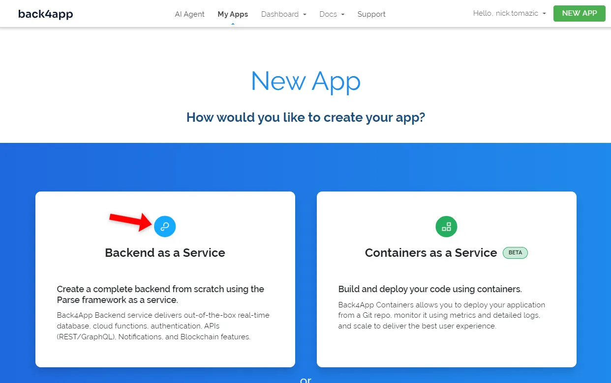 Back4app Backend as a Service (BaaS)