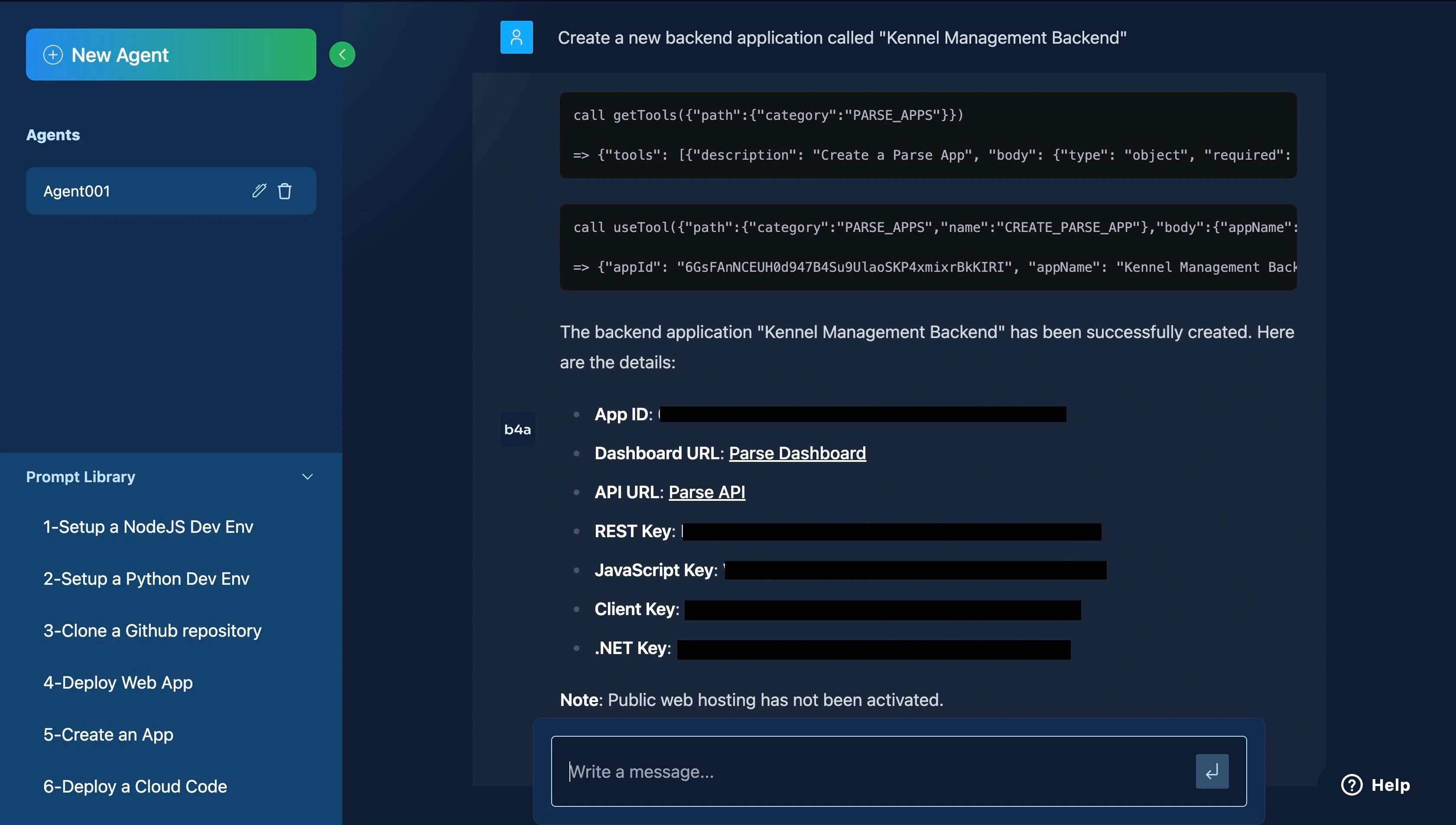 AI agent response with redacted sensitive information