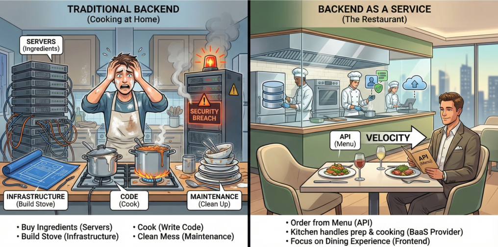 image - Your Application's Backend, Simplified BaaS vs Traditional Backend Architecture